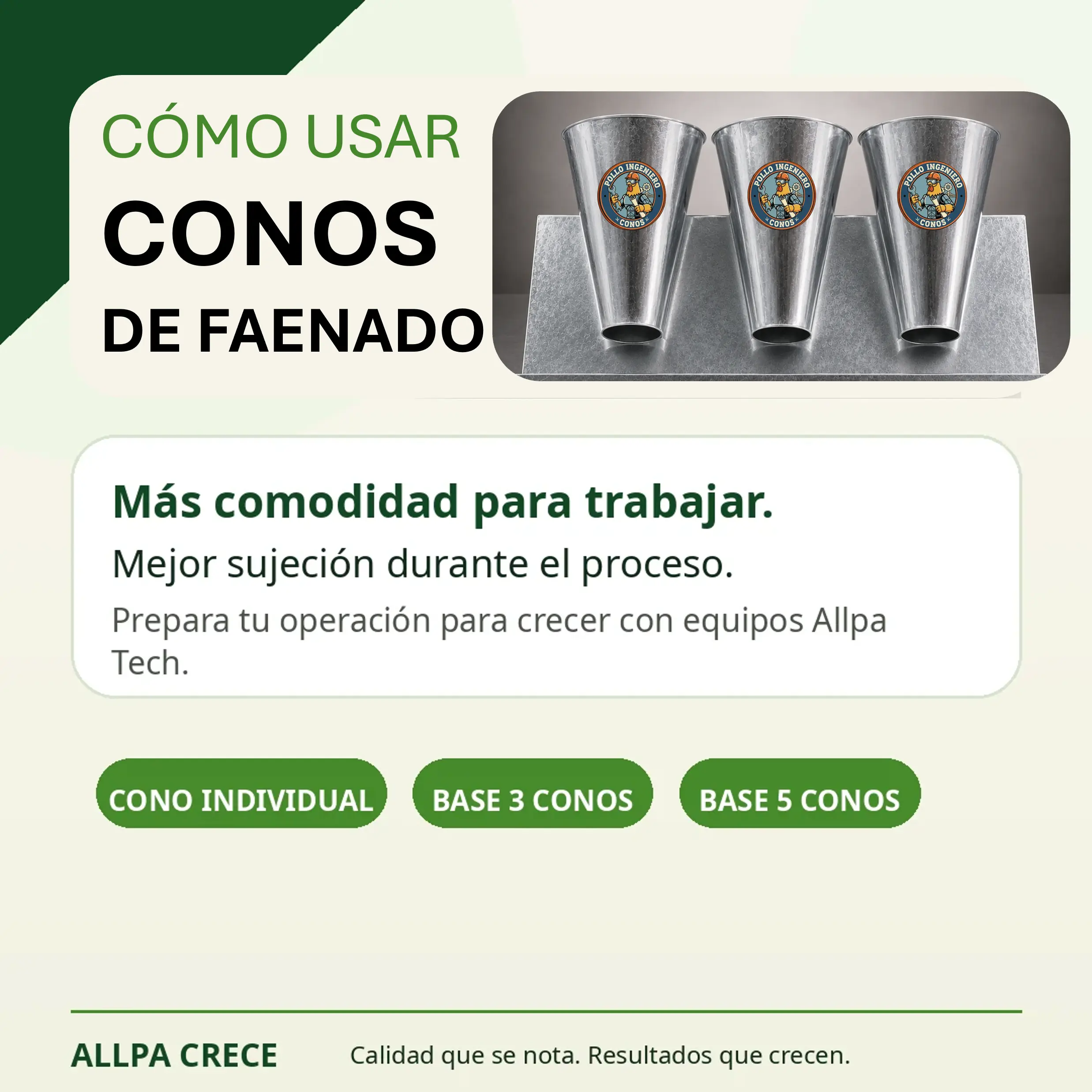 Portada de conos de faenado Allpa Crece