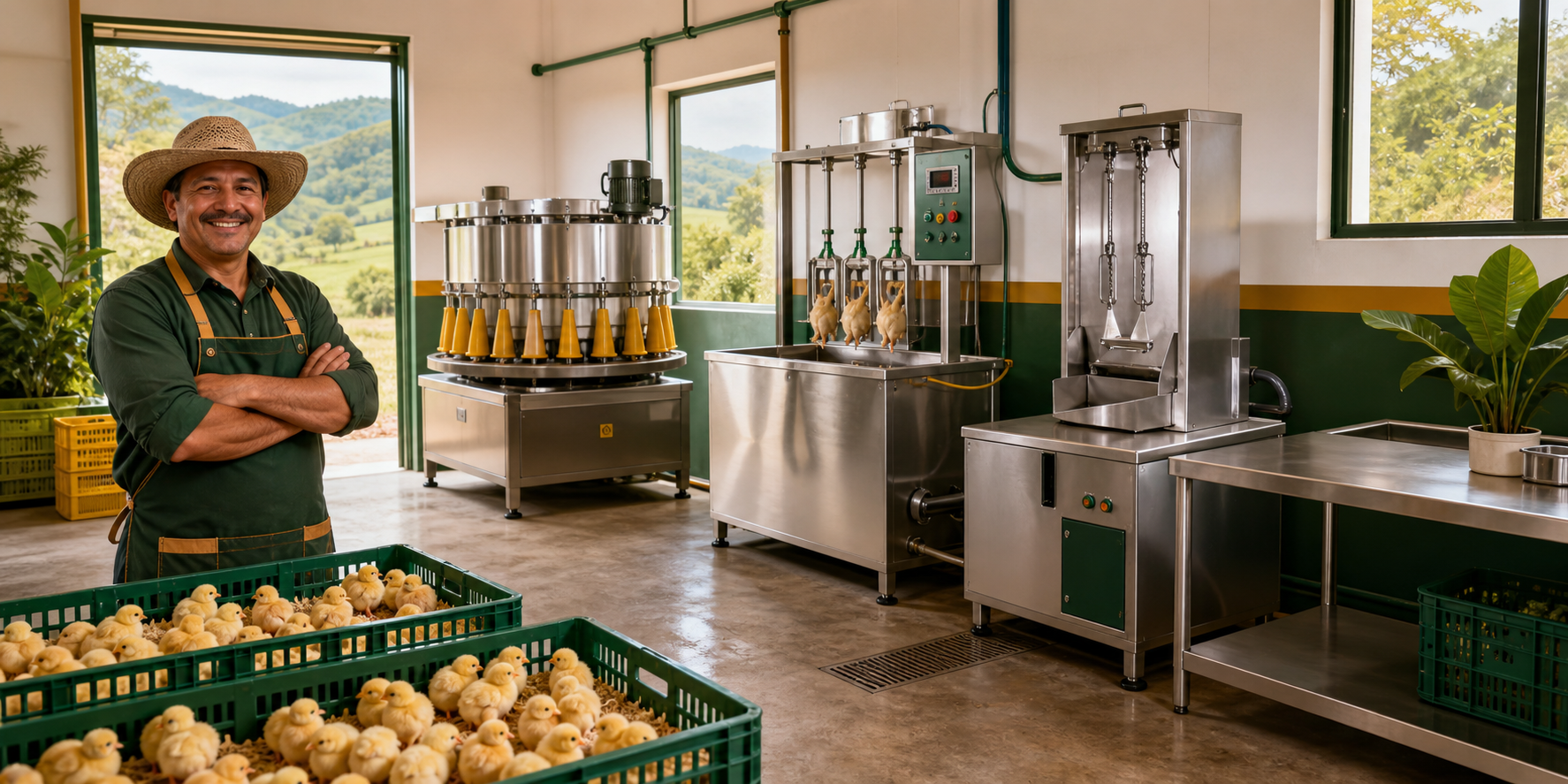 Avicultor con planta inicial Allpa Tech, más capacidad y equipos organizados