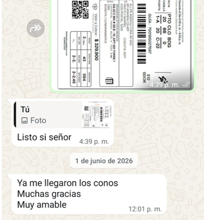 Espacio para captura de WhatsApp de cliente 5